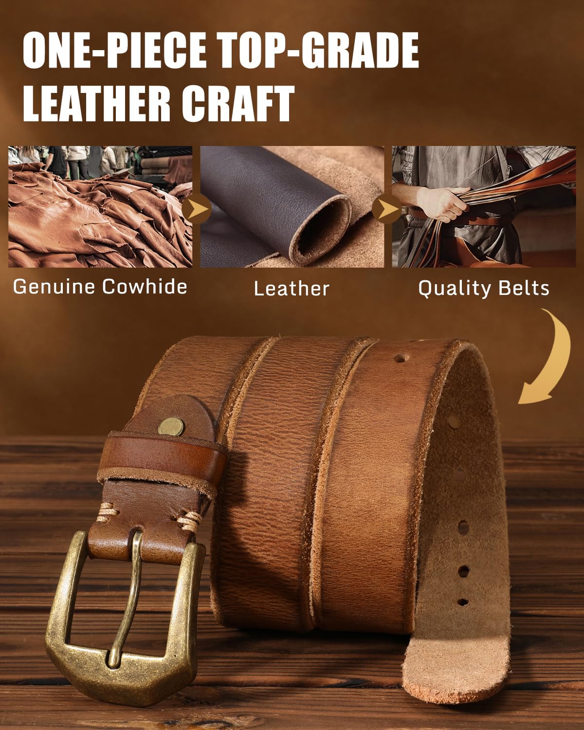 100% Full Grain Leather Belt for Men | 1.5"