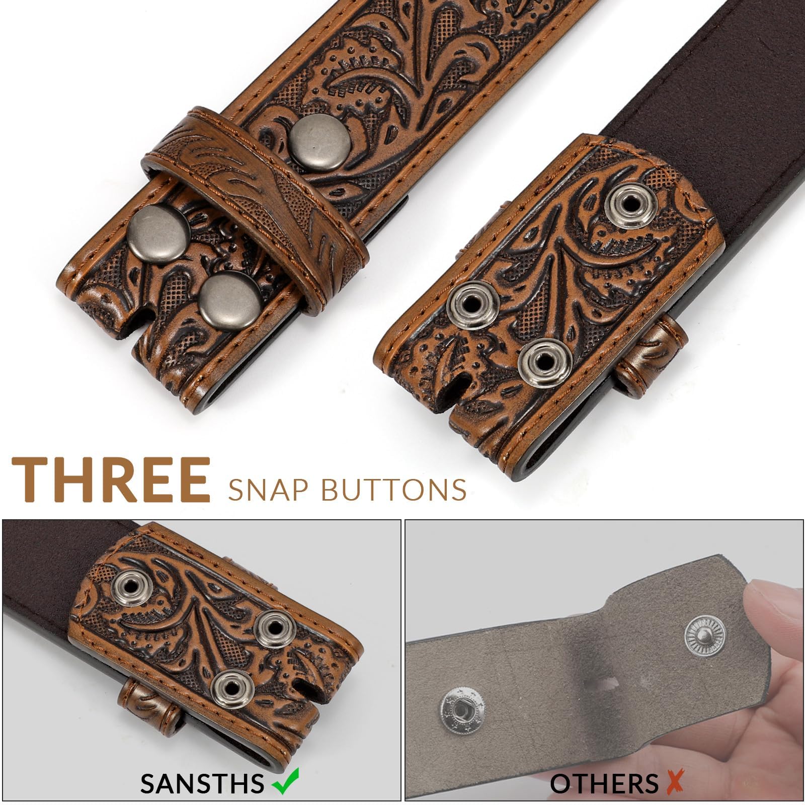 Western Belt Strap Without Buckle - JASGOOD OFFICIAL