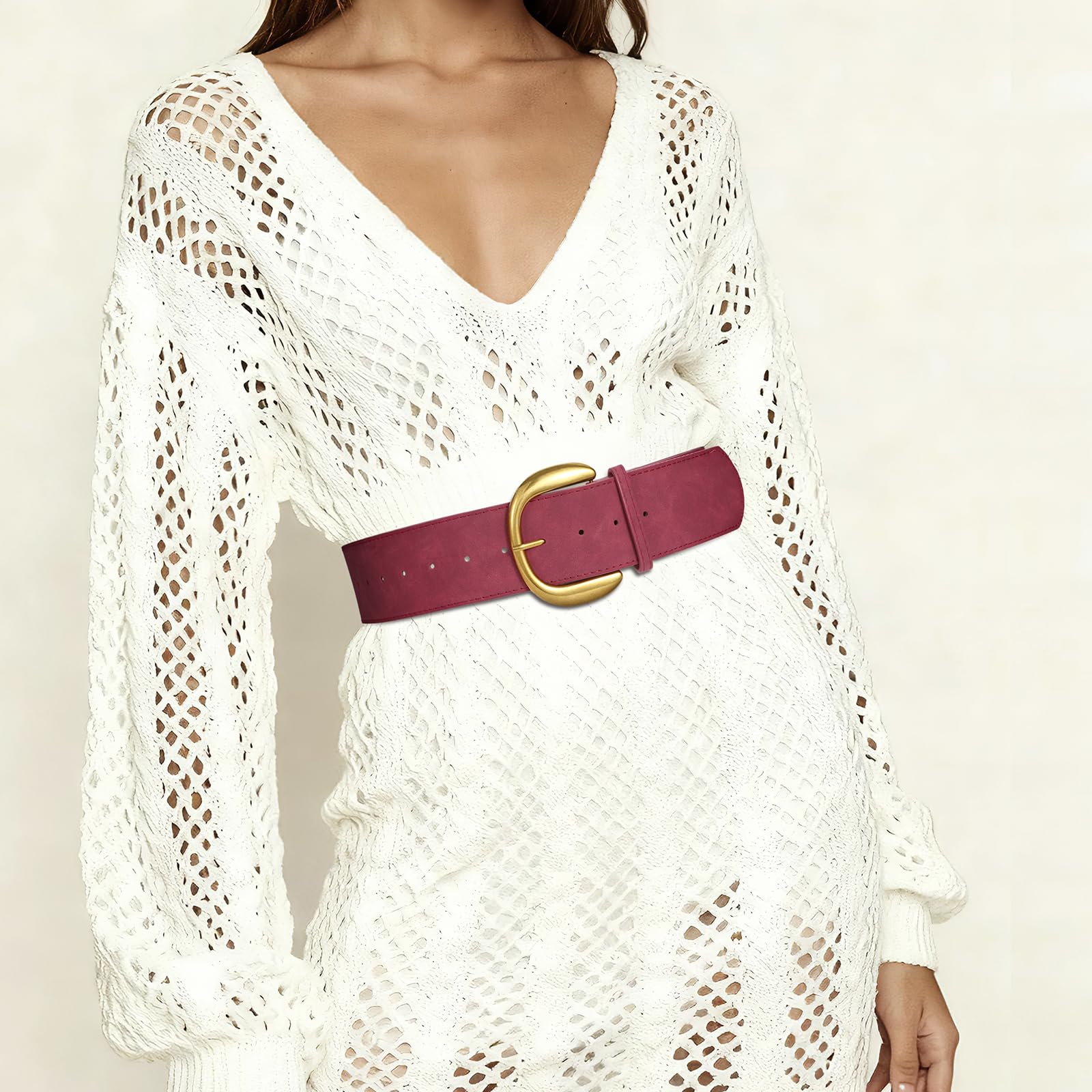 Suede Wide Belt For Lady - JASGOOD OFFICIAL