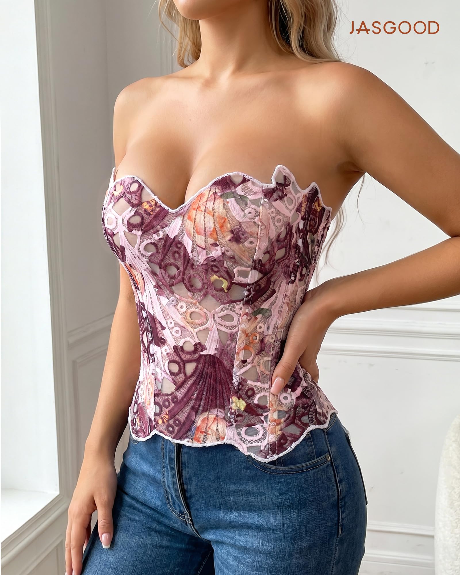 Lace Up Corset Bustier Top