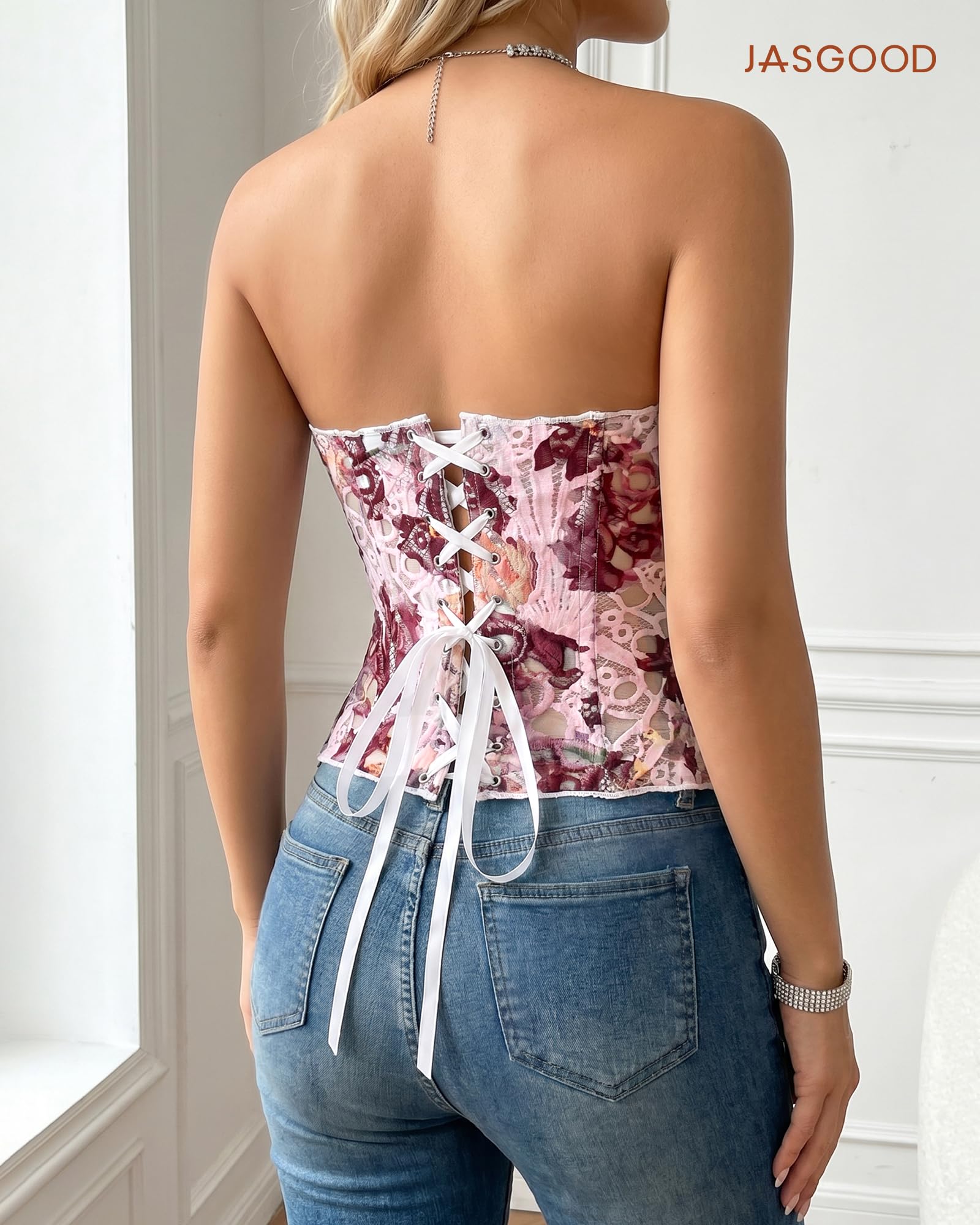 Lace Up Corset Bustier Top