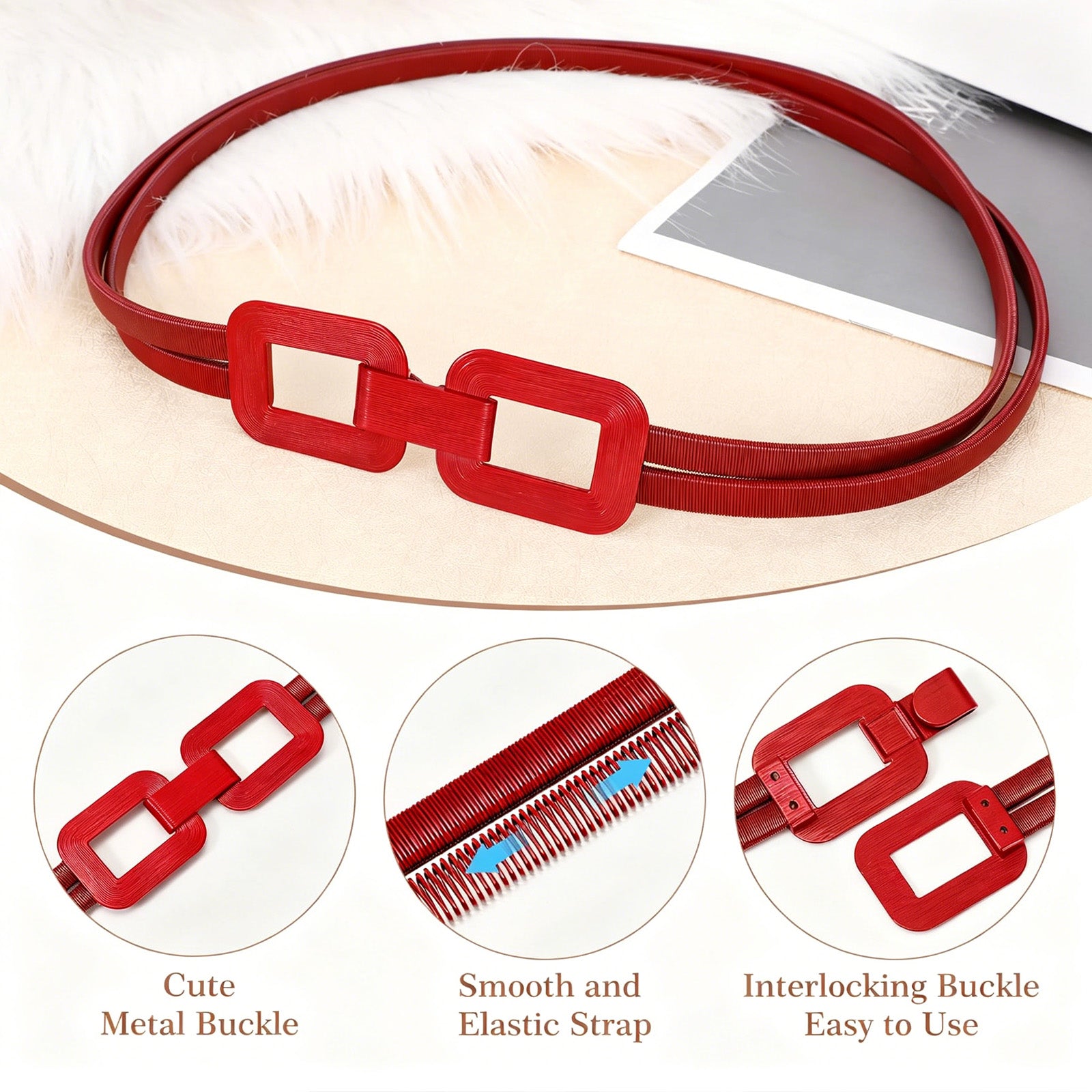 Elastic Metal Thin Waist Belt