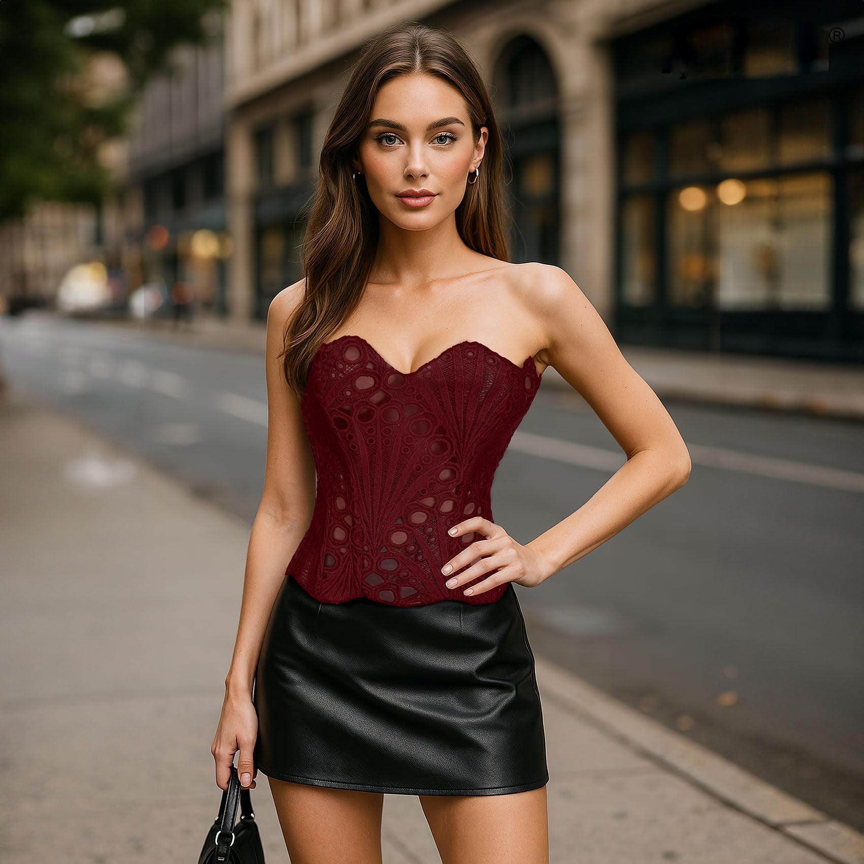 Lace Up Corset Bustier Top