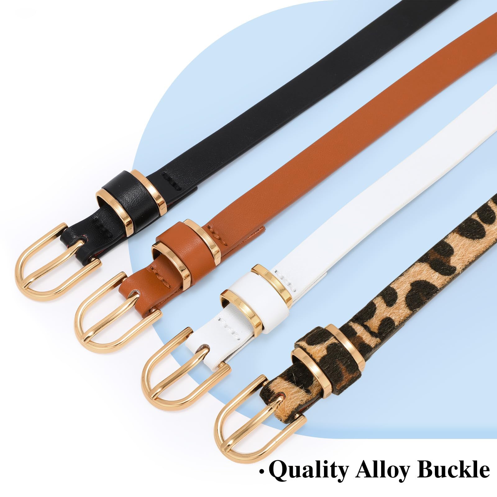 4-Pack Skinny Leather Belt