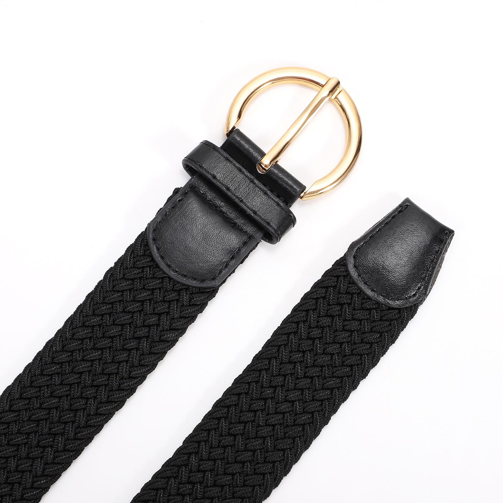 Women Men Woven Elastic Stretch Braided Waist Belt
