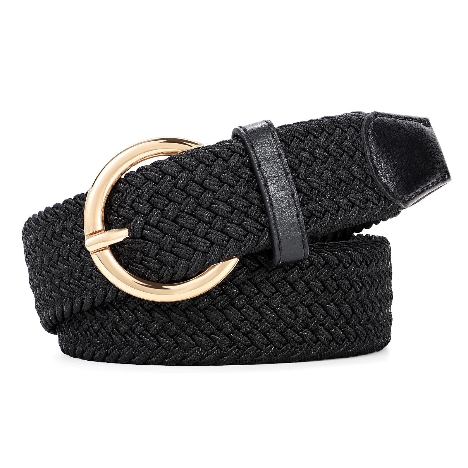 Women Men Woven Elastic Stretch Braided Waist Belt