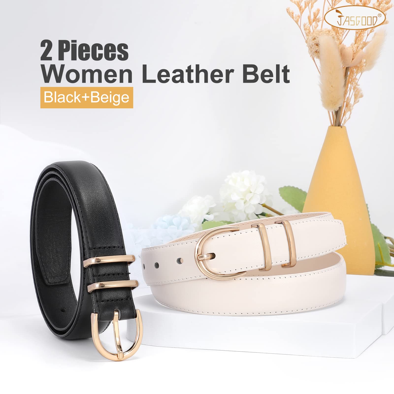 2-Pack Plus Size Jeans Leather Skinny Waist Belt