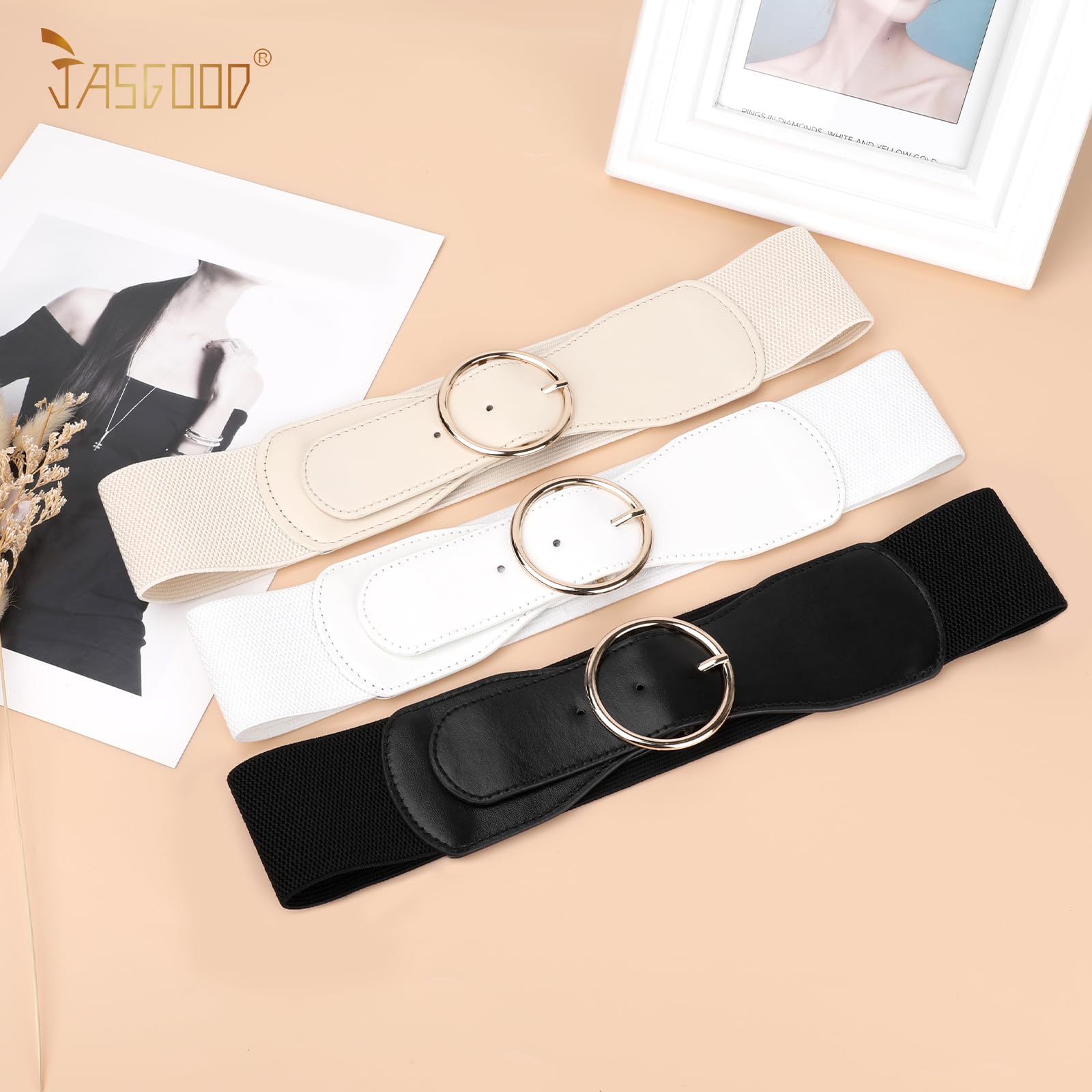 3-Pack Women Wide Elastic Waist Belt