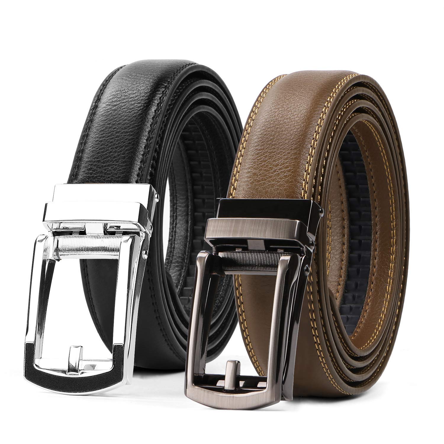 2-Pack Sliding Ratchet Belt For Trousers 1.18" Width