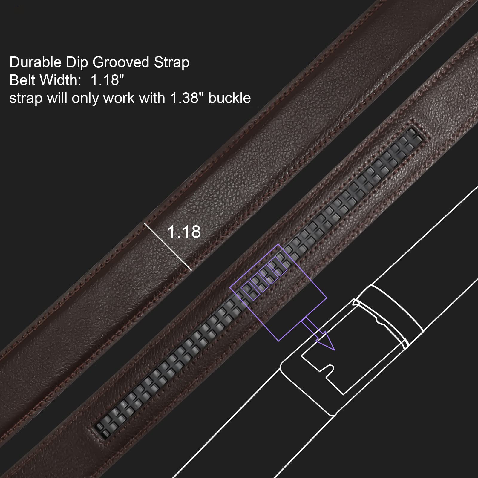 Leather Belt Strap 30mm/1.18" Replacement Without Buckle