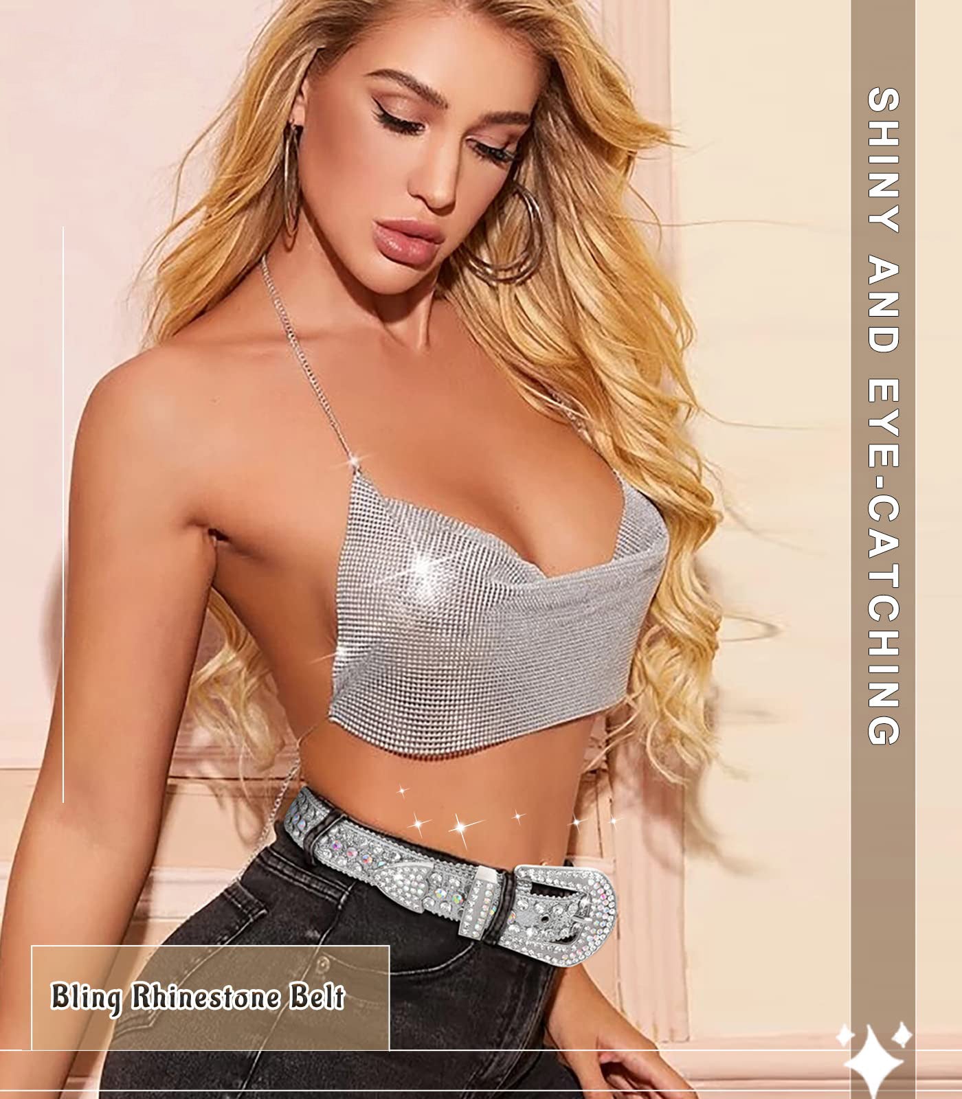 Studded Rhinestone Belts