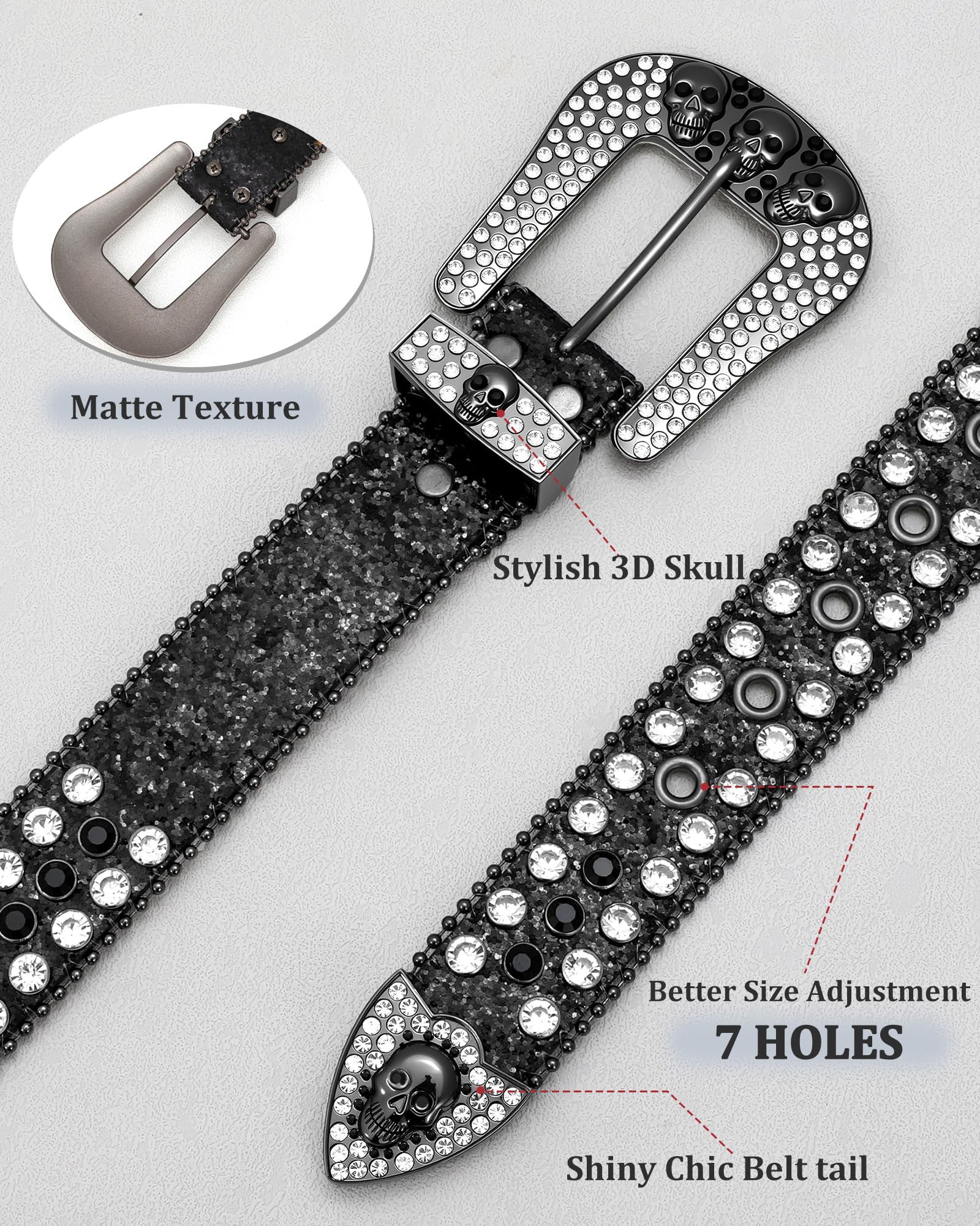 Skull Rhinestone Belt - JASGOOD OFFICIAL