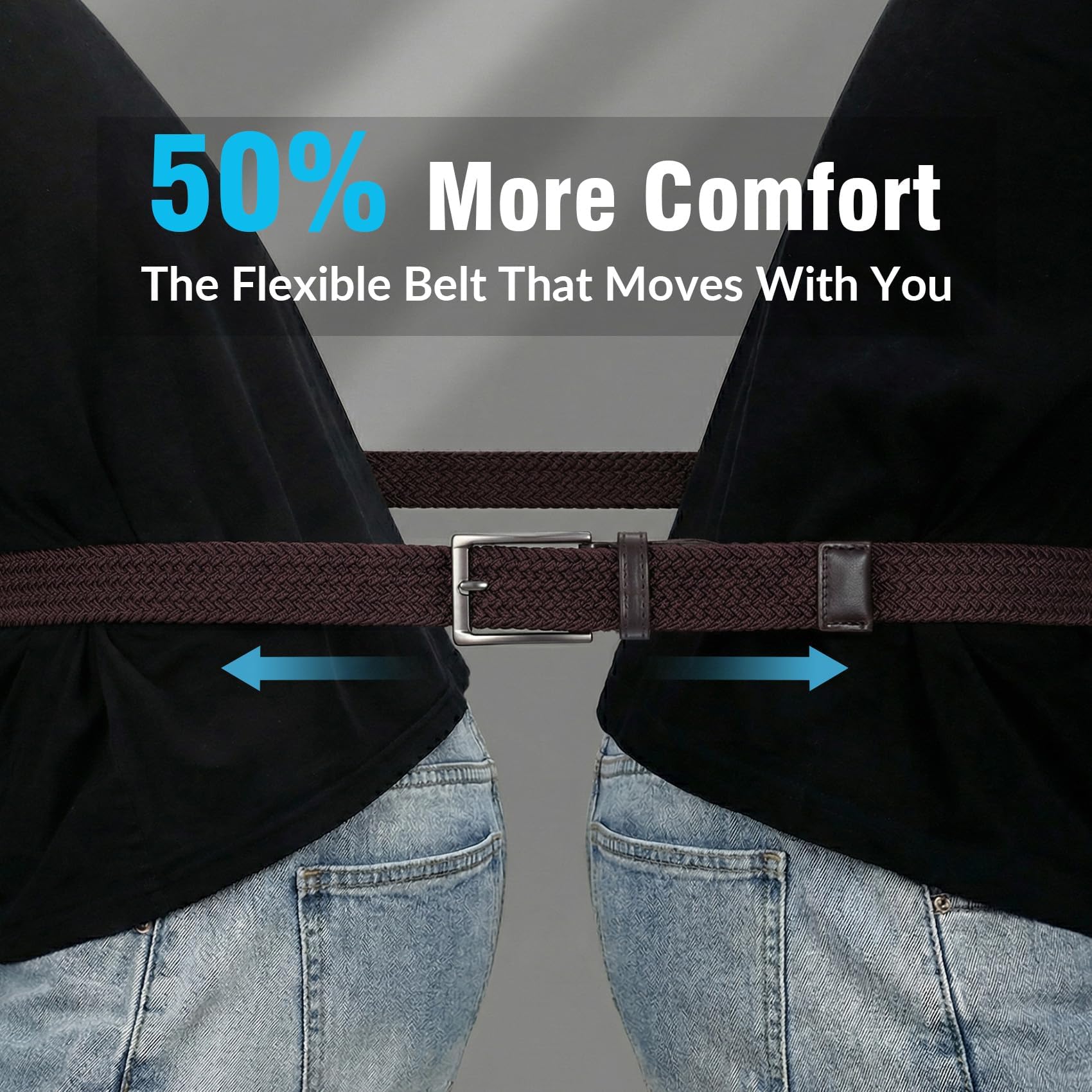 Braided Stretch Golf Belt for Men Women