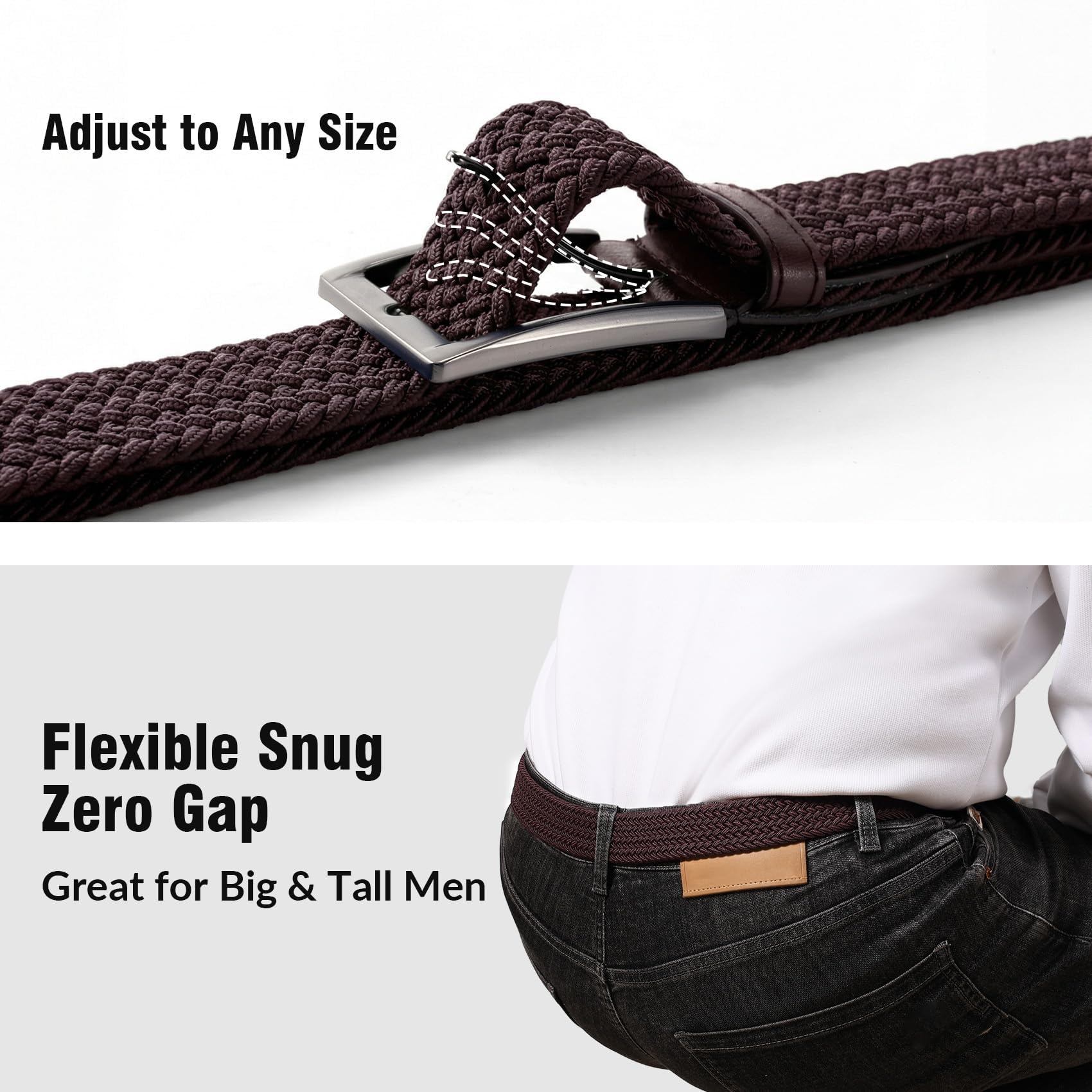 Braided Stretch Golf Belt for Men Women