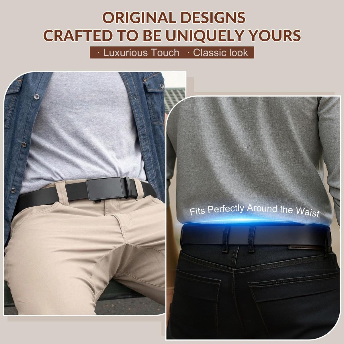 1.38" Genuine Leather Ratchet Belt Strap | NO BUCKLE - JASGOOD OFFICIAL