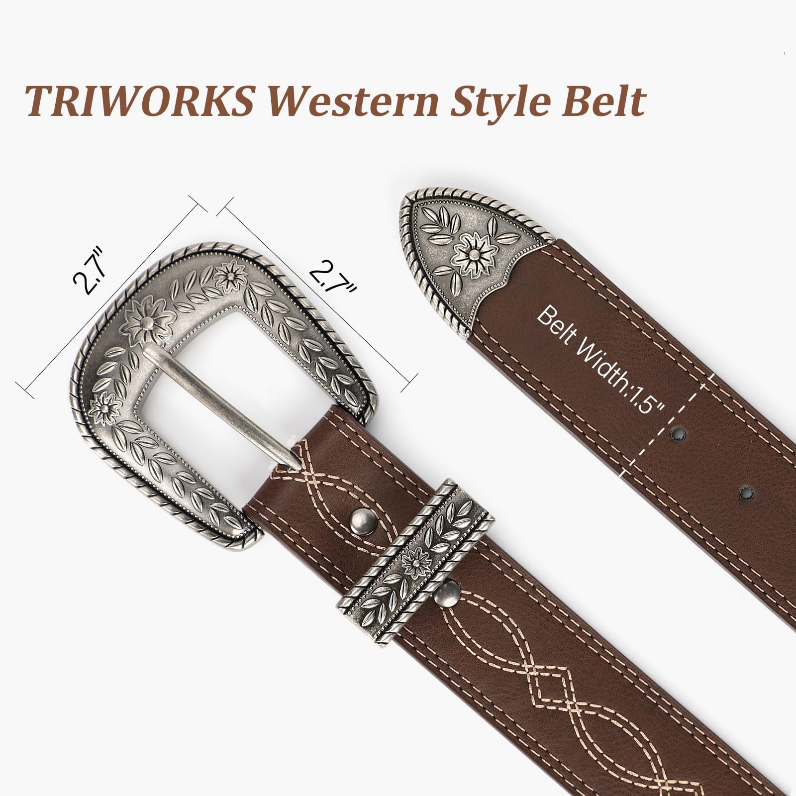 Vintage Flower Cowgirl Leather Belts - JASGOOD OFFICIAL