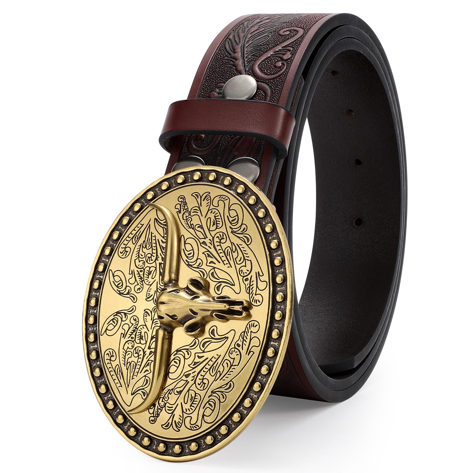 Cowgirl Cowboy Genuine Leather Belt 1.5" - JASGOOD OFFICIAL