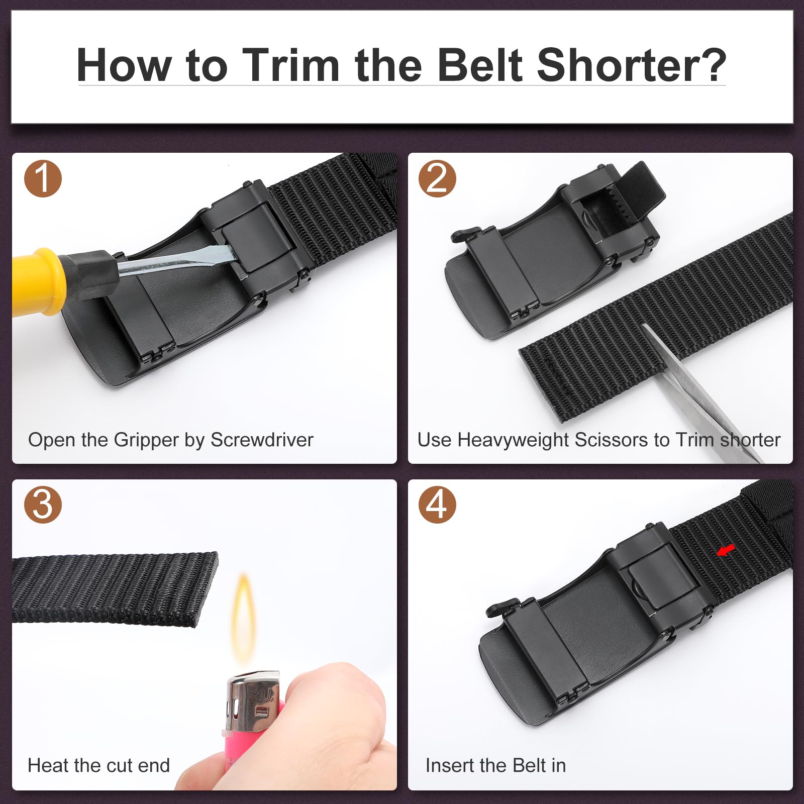 Mens Ratchet Tactical Nylon Belts