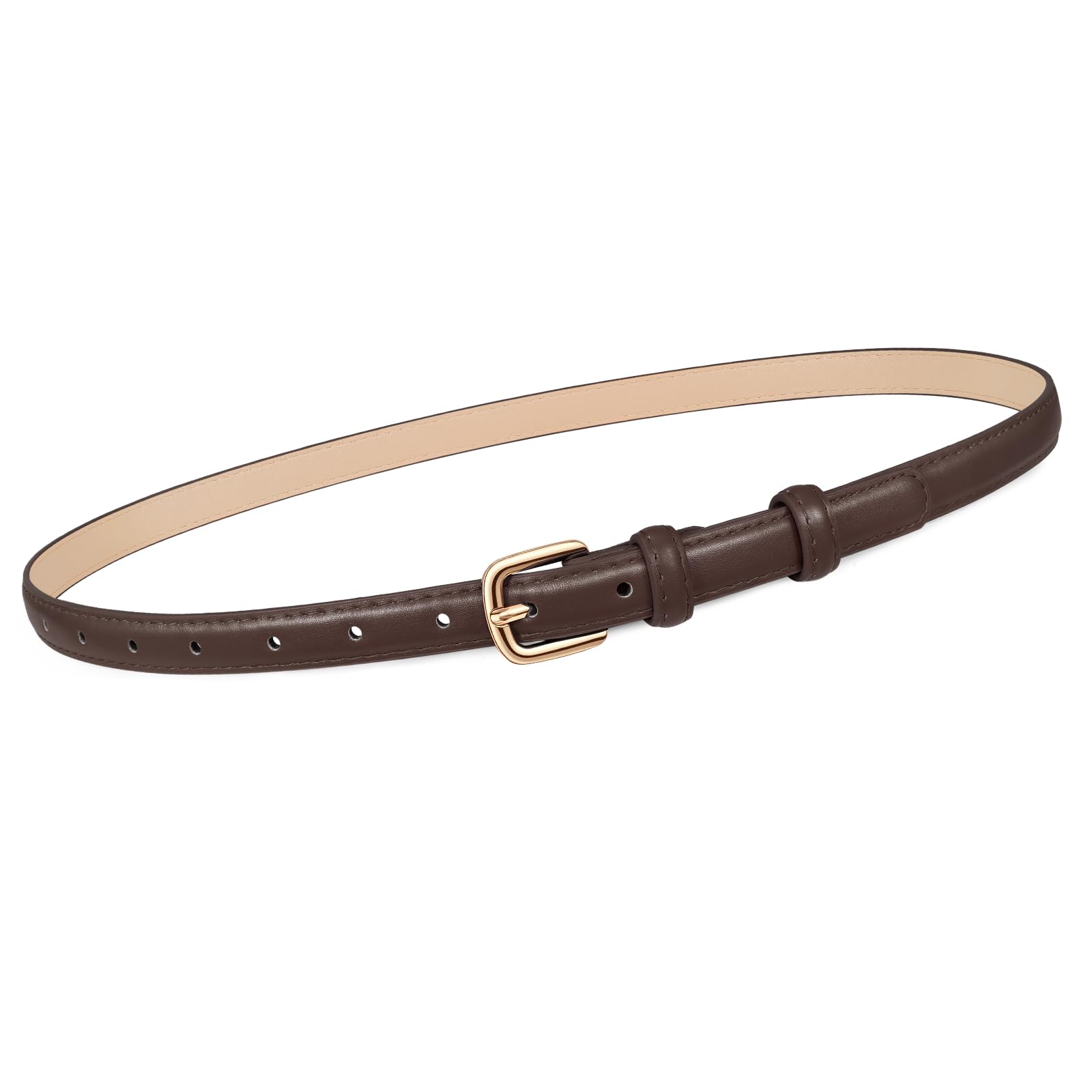 21 Colors Ladies Belt with Gold Buckle