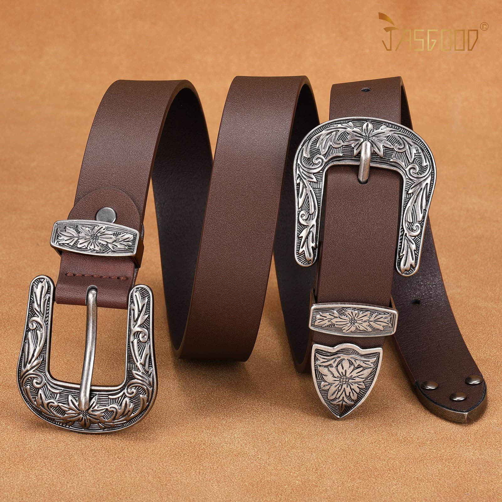 Double Buckle Western Belts - JASGOOD OFFICIAL