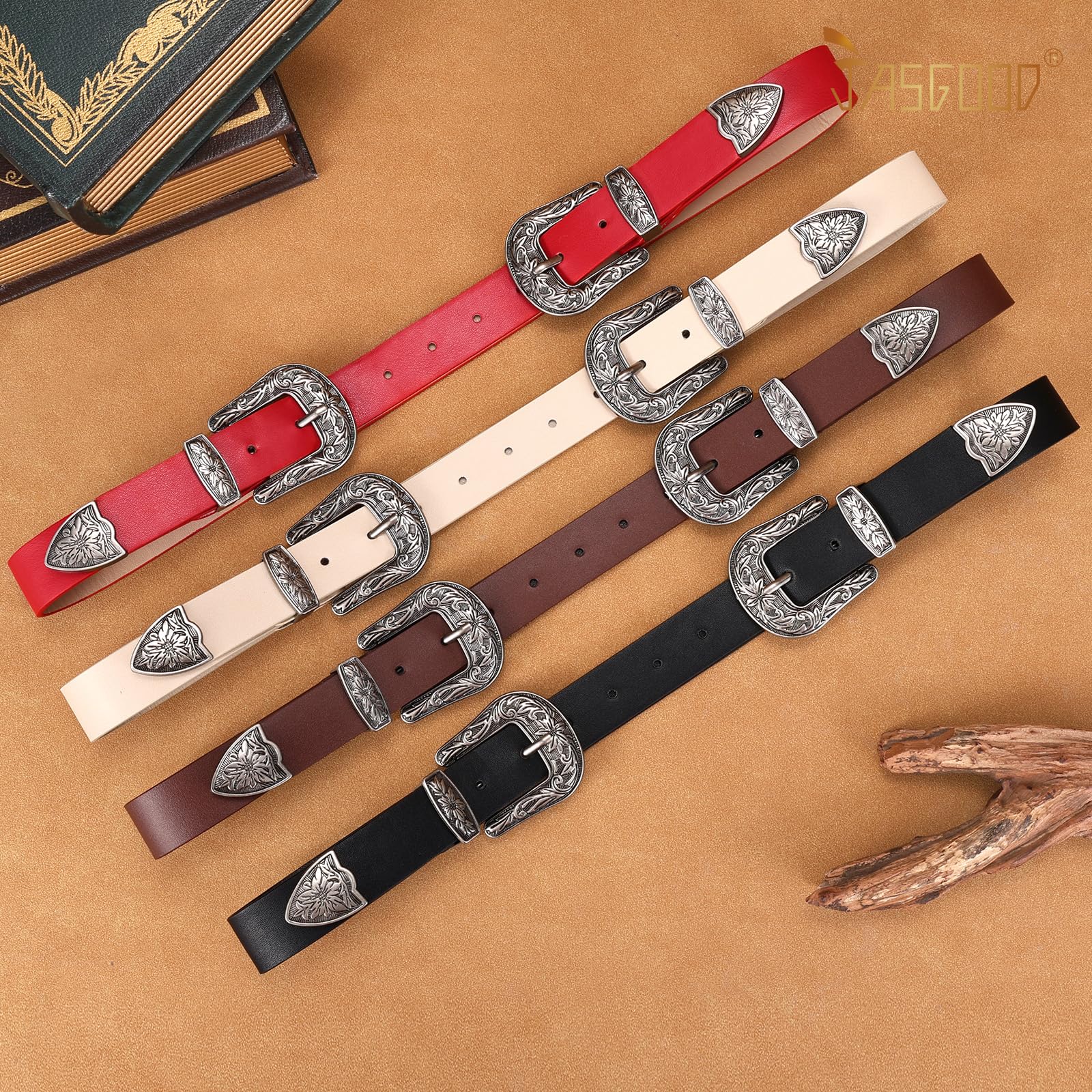 Double Buckle Western Belts - JASGOOD OFFICIAL