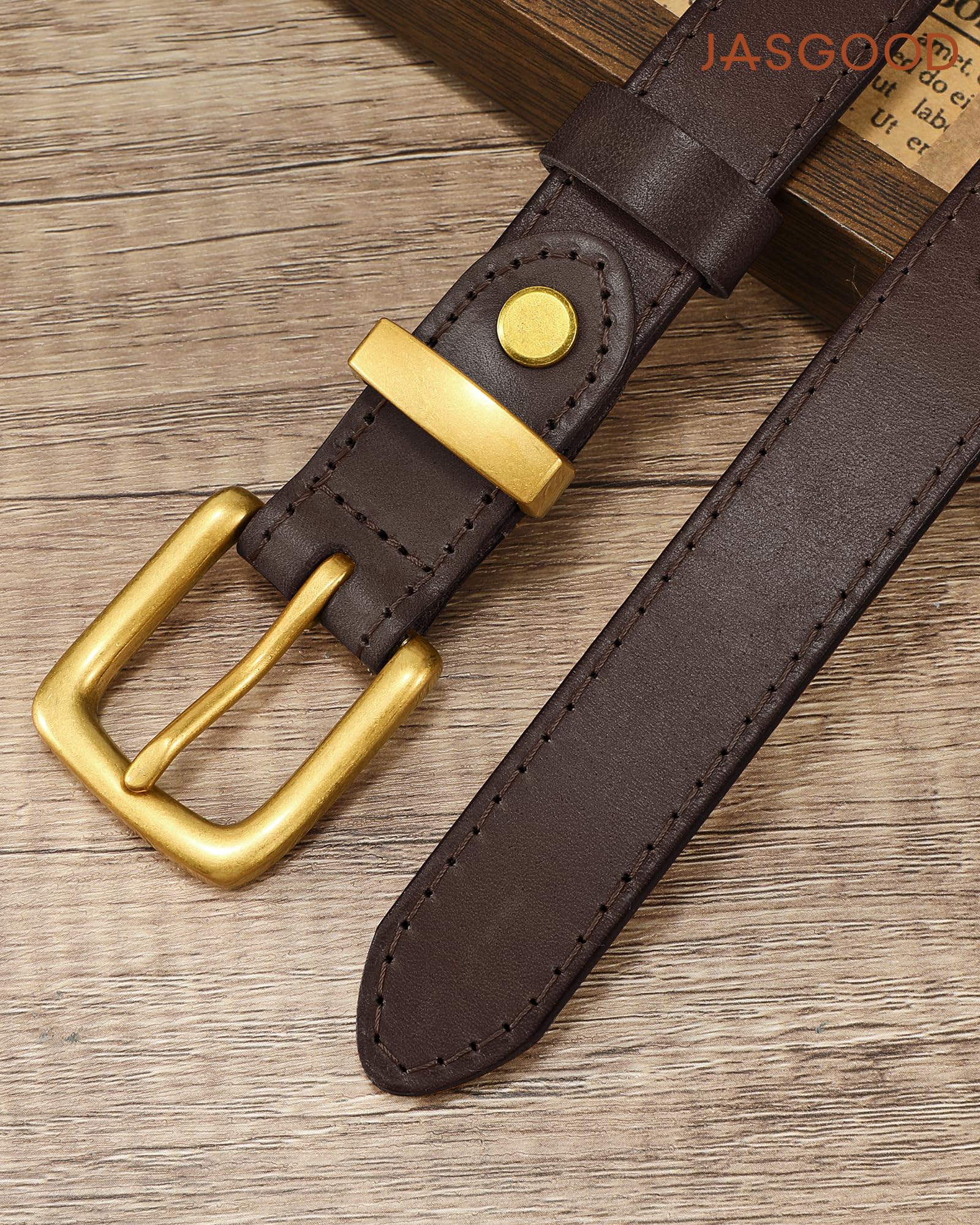 Vintage Full Grain Thin Leather Belt For Women