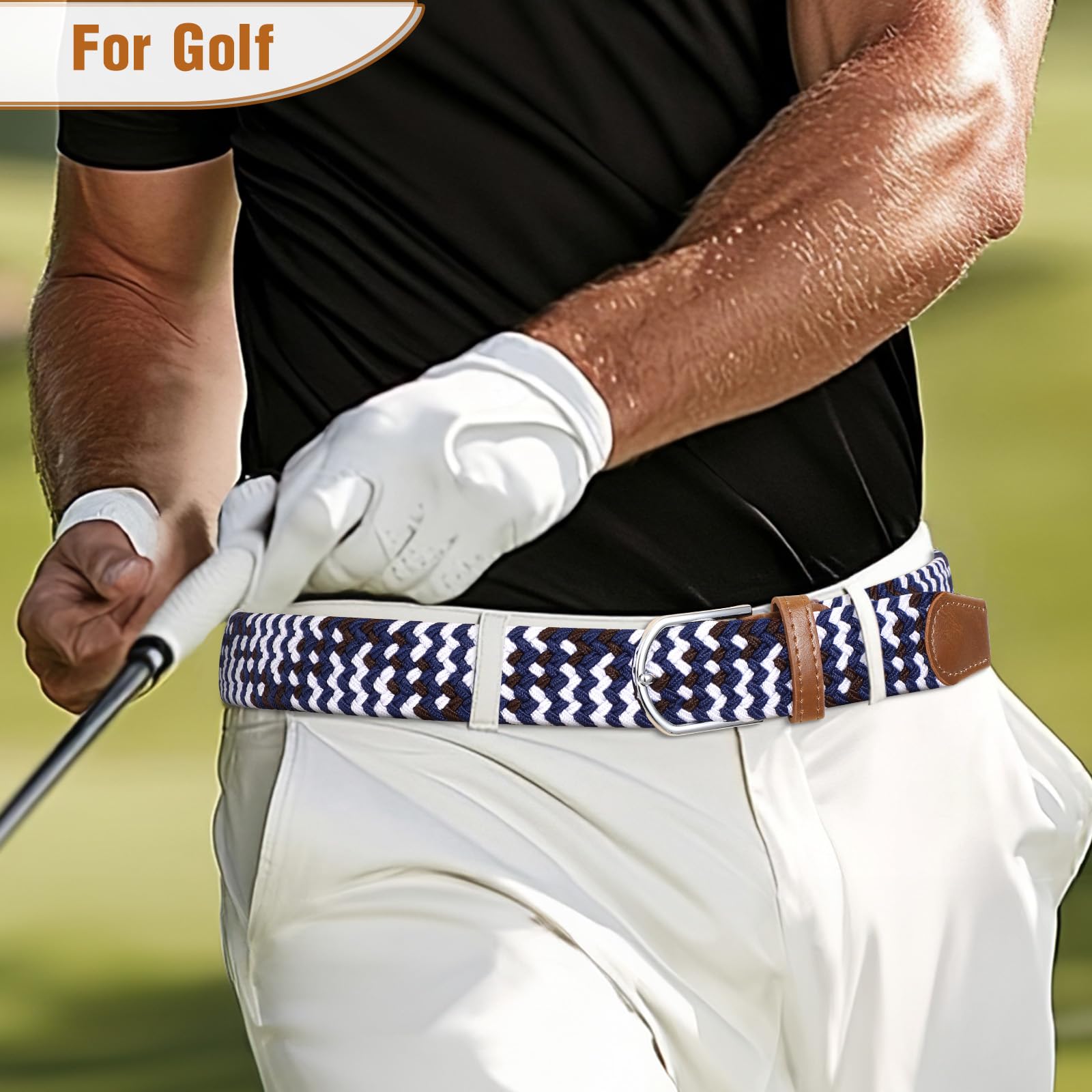 Braided Stretch Belt for Men Women