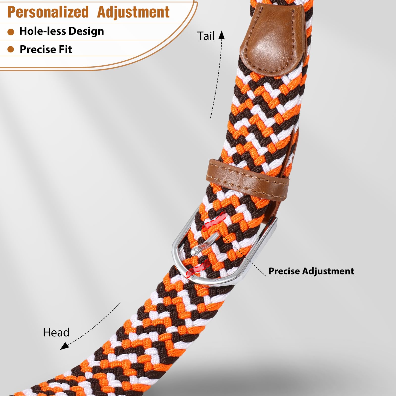 Braided Stretch Belt for Men Women