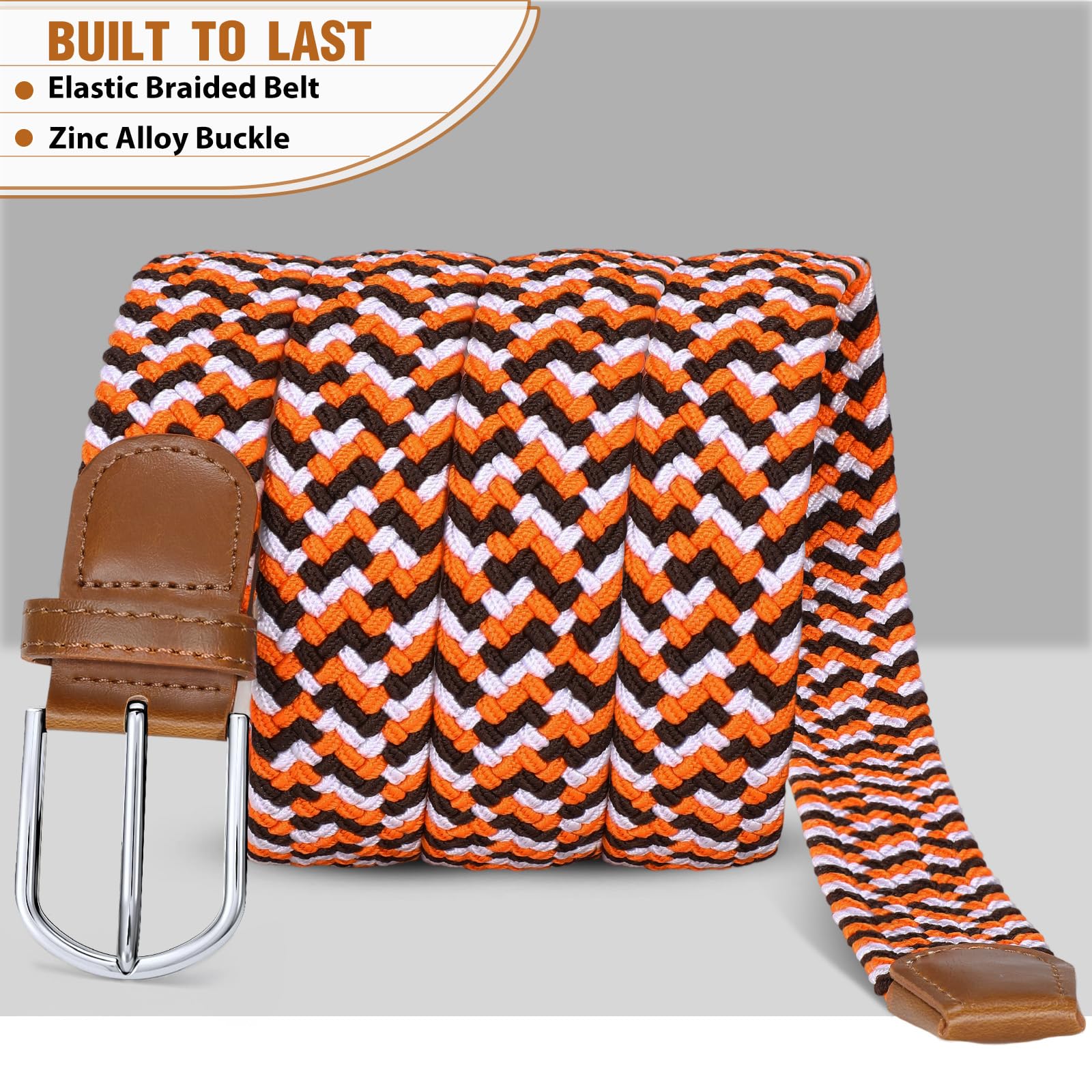 Braided Stretch Belt for Men Women