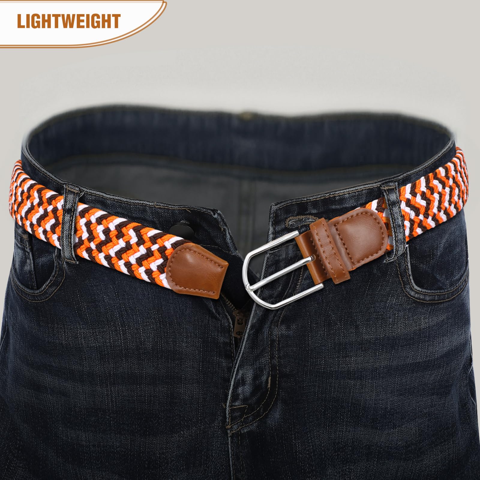 Braided Stretch Belt for Men Women