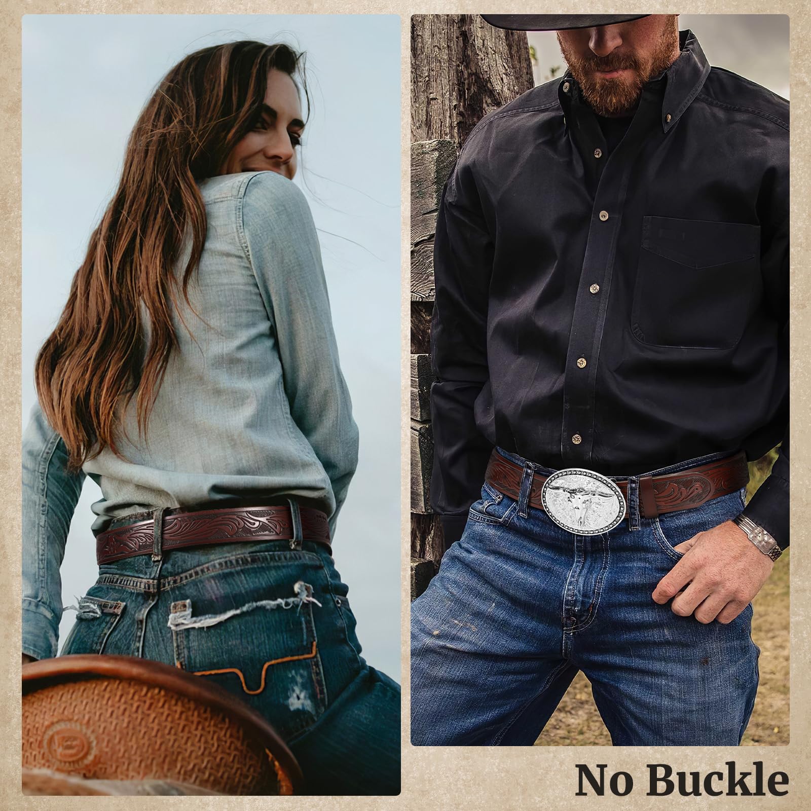 Western Belt Strap Without Buckle - JASGOOD OFFICIAL
