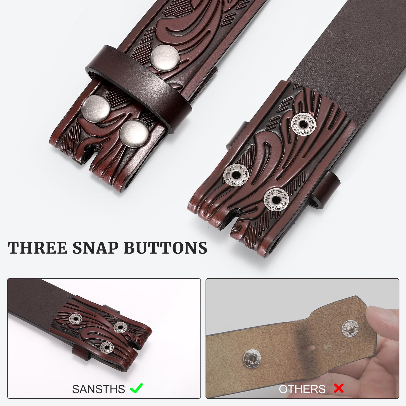 Western Belt Strap Without Buckle - JASGOOD OFFICIAL