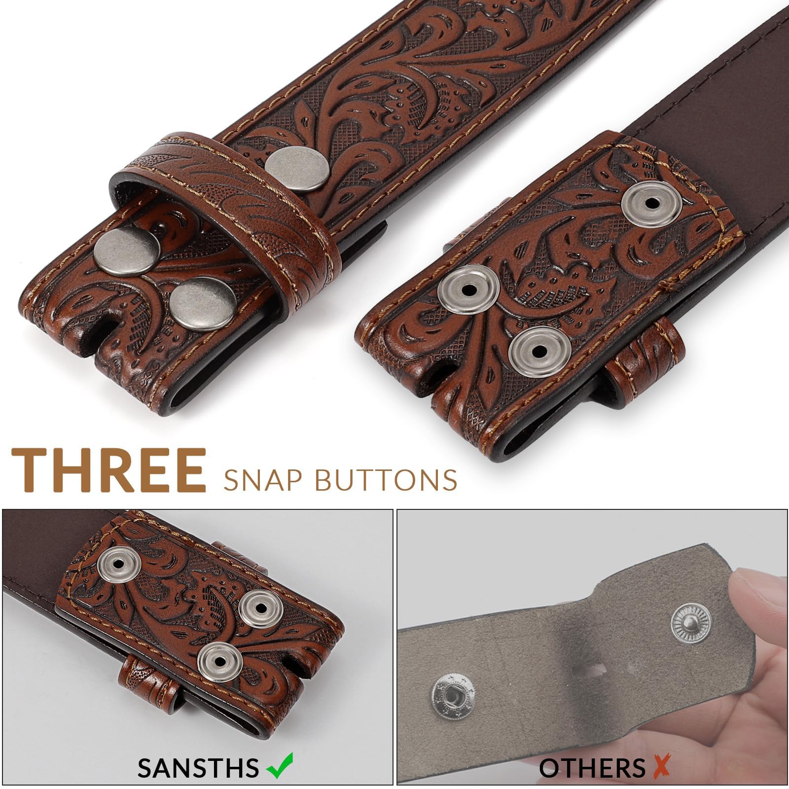 Western Belt Strap Without Buckle - JASGOOD OFFICIAL