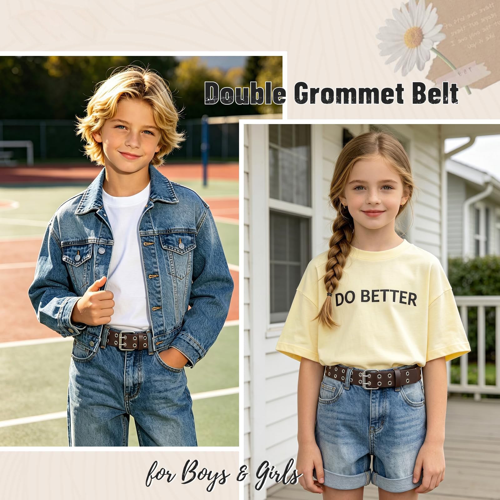 Boys Girls Fashion Leather Waist Belt