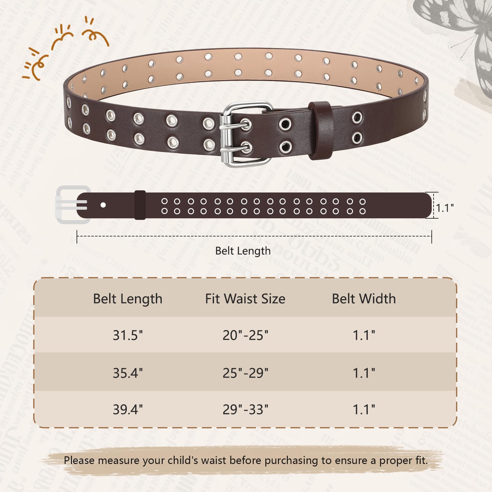 Boys Girls Fashion Leather Waist Belt
