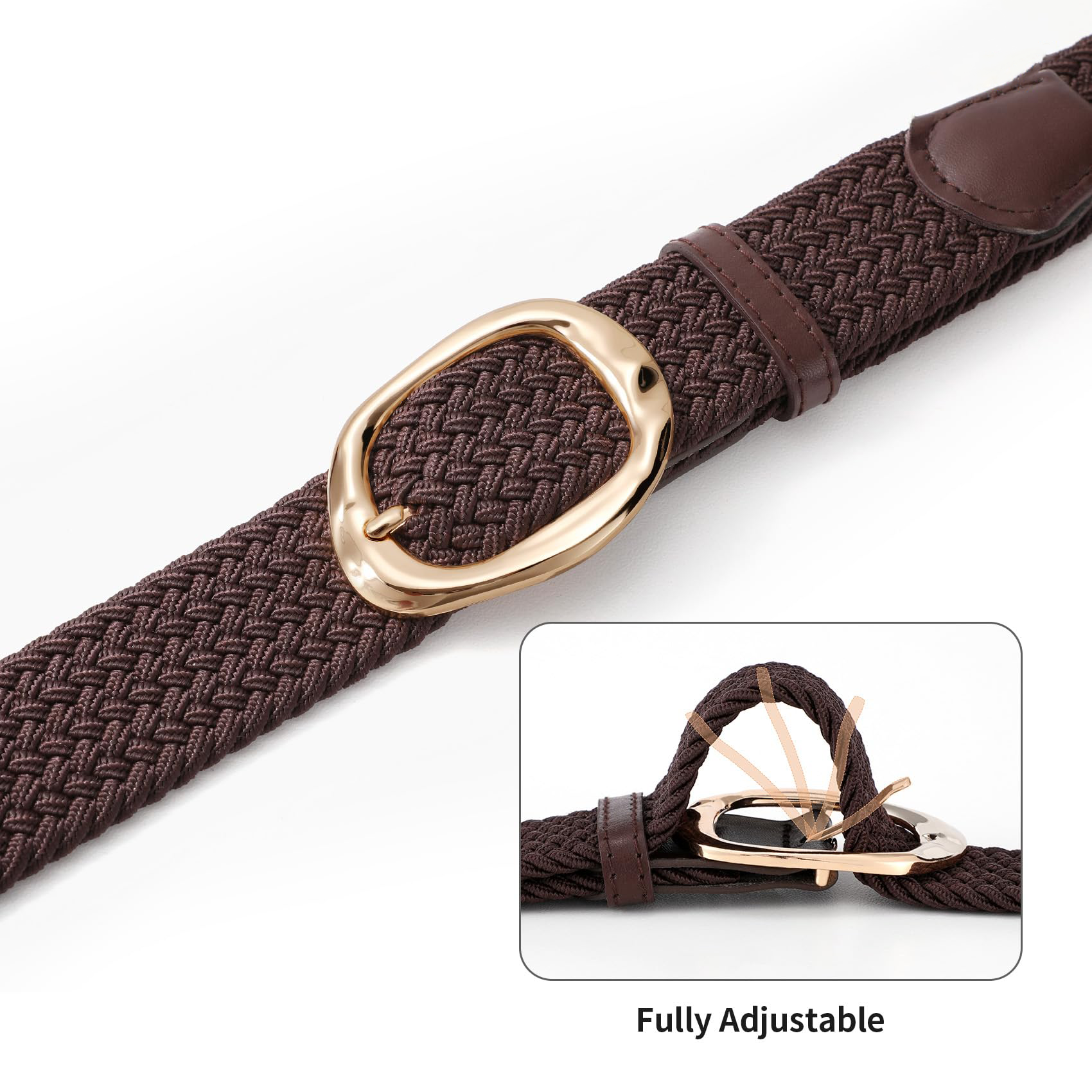 Women Braided Elastic Belt For Golf