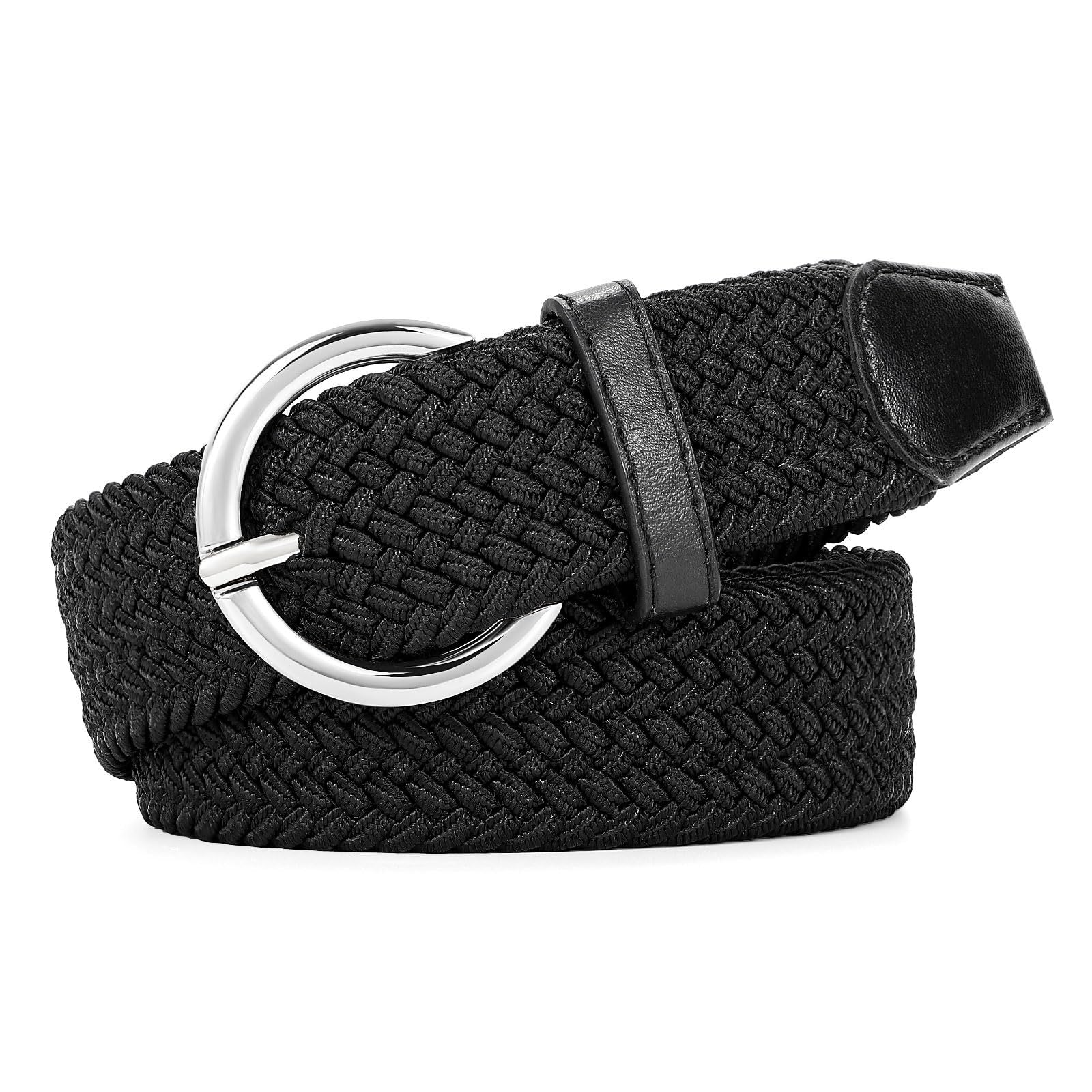 Women Men Woven Elastic Stretch Braided Waist Belt