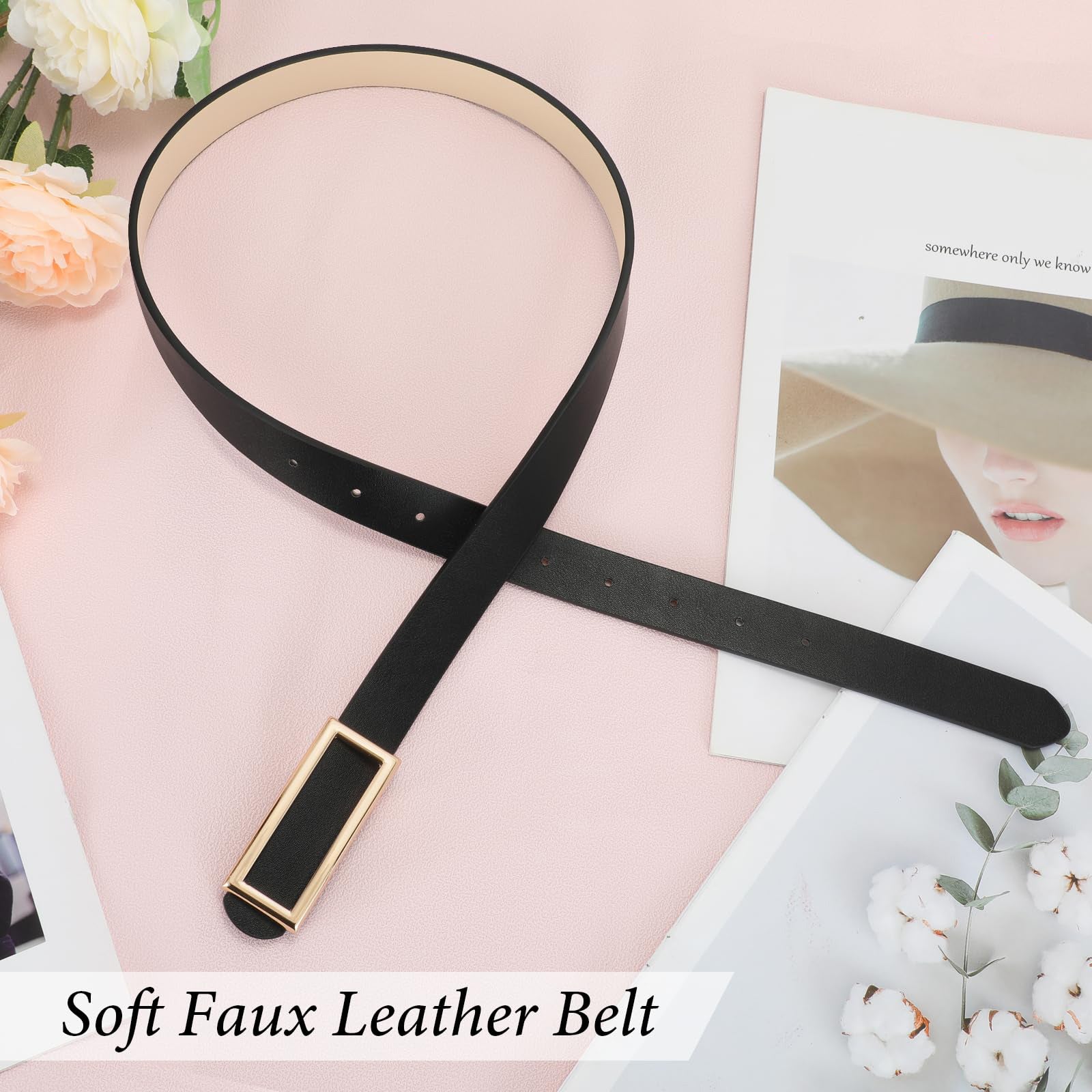 Reversible Waist Belt with Square Buckle
