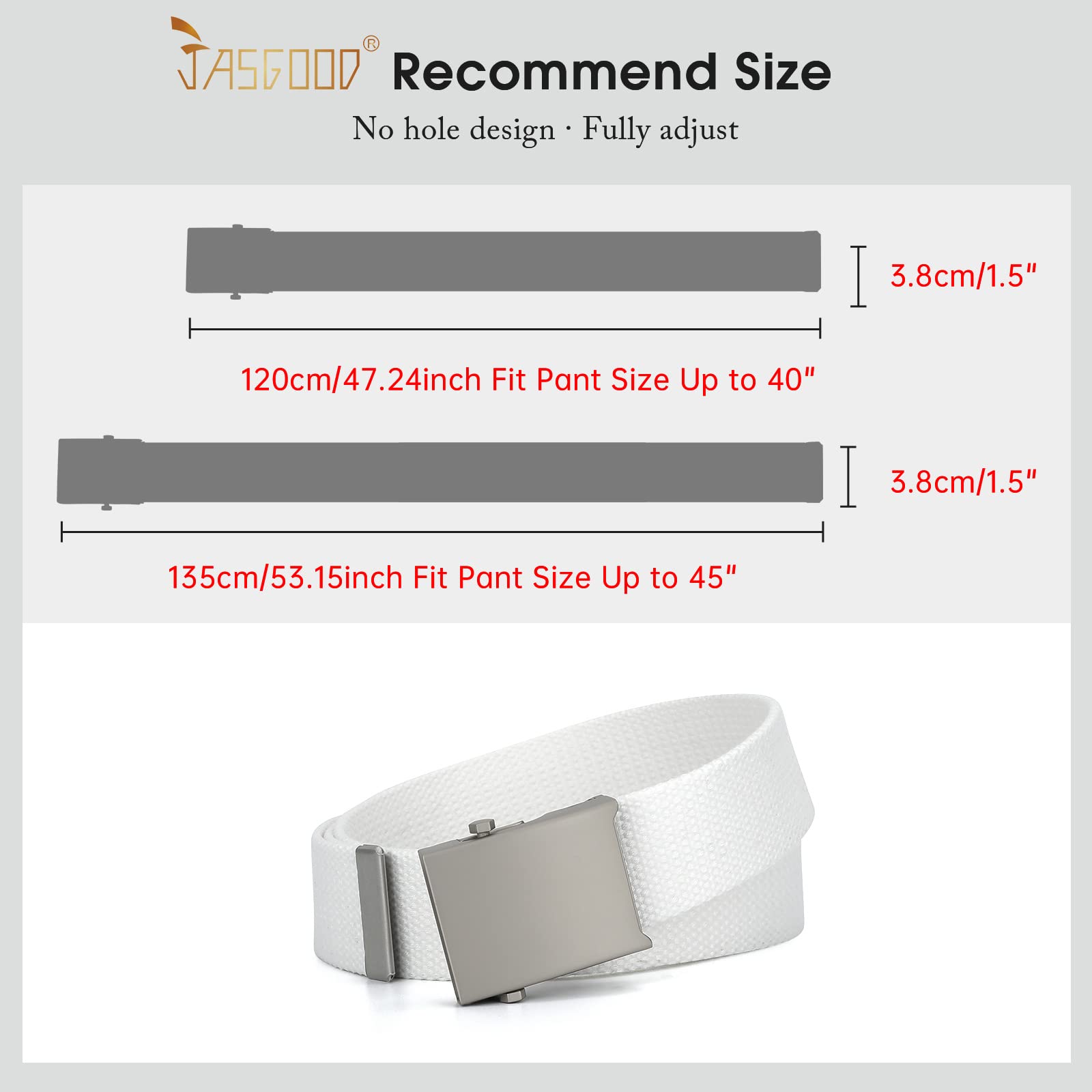 2 Pack Canvas Web Belt with Metal Buckle