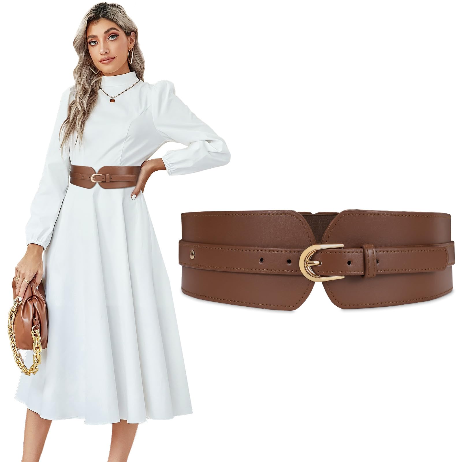 Gold Buckle Stretchy Outfit Belt - JASGOOD OFFICIAL