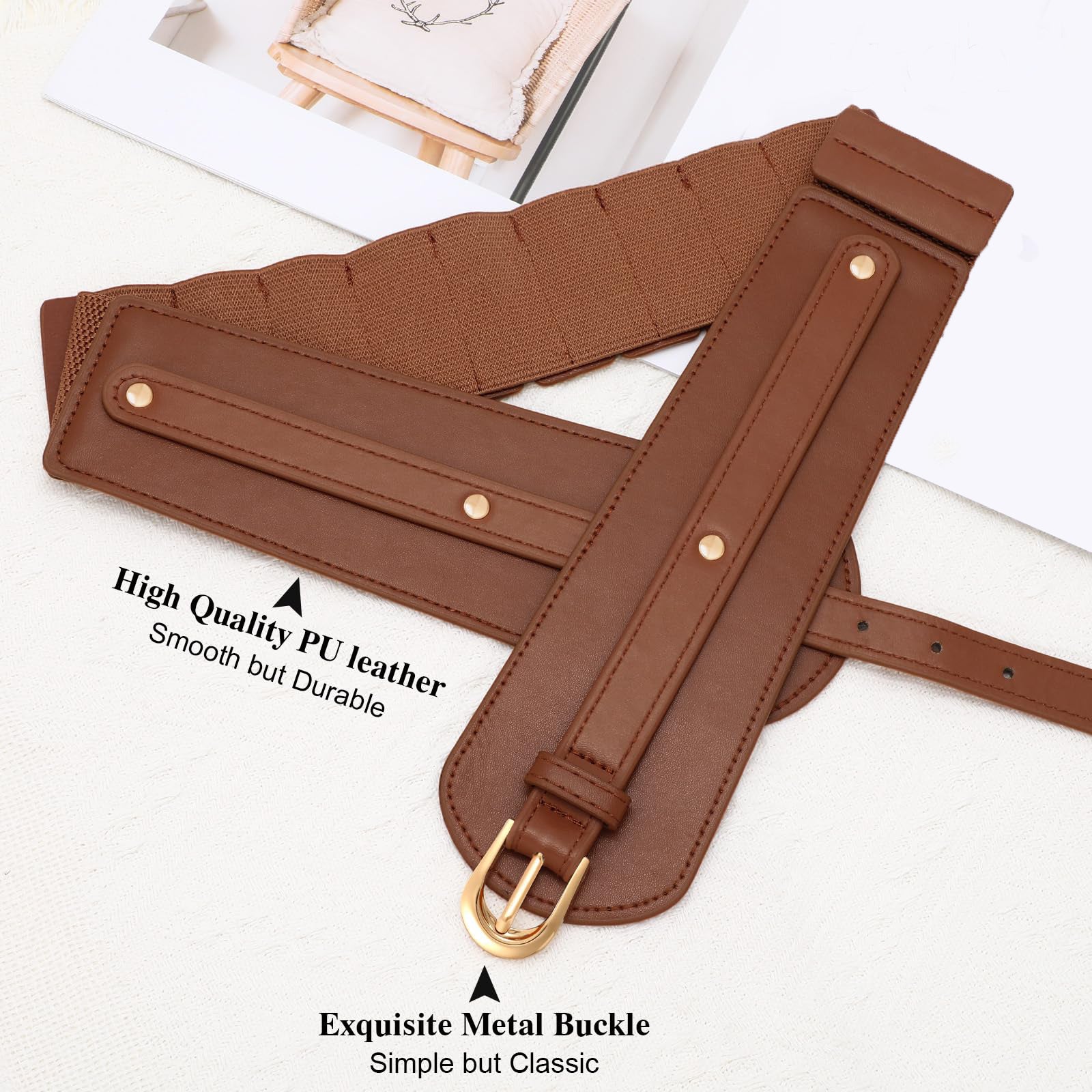 Gold Buckle Stretchy Outfit Belt - JASGOOD OFFICIAL