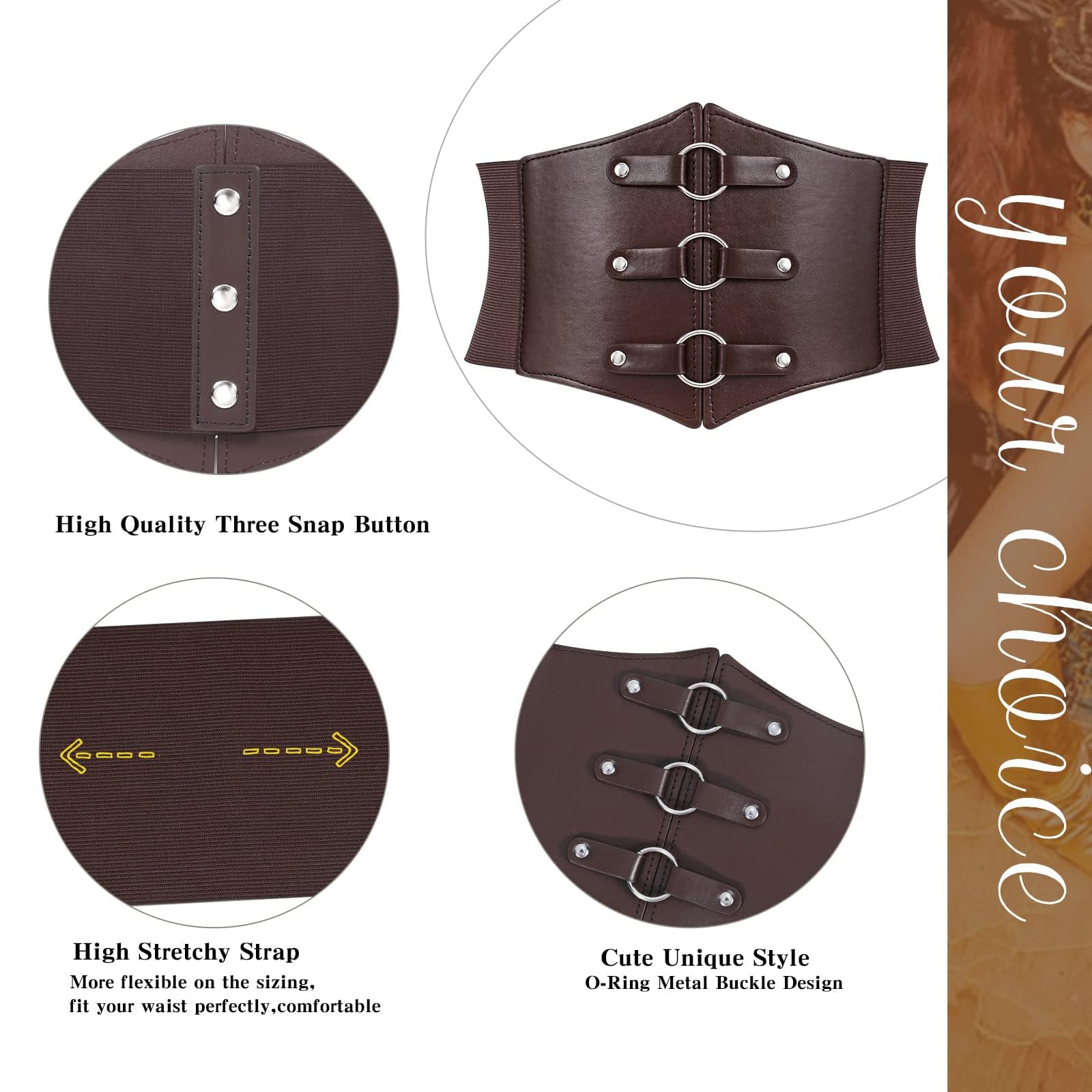 Wide Waspie Elastic Corset Belt
