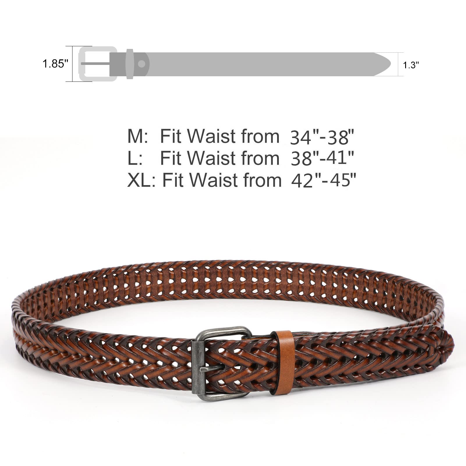 Men’s Leather Braided Belt
