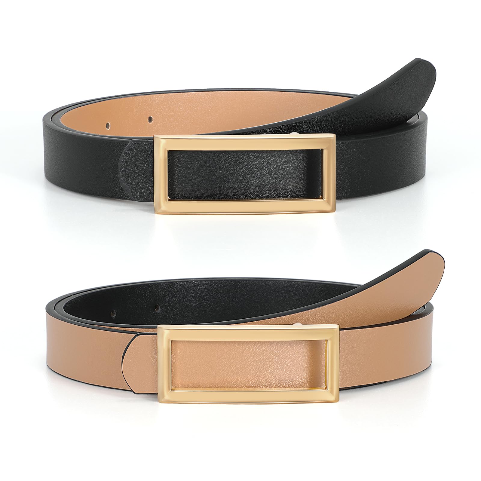 Reversible Waist Belt with Square Buckle