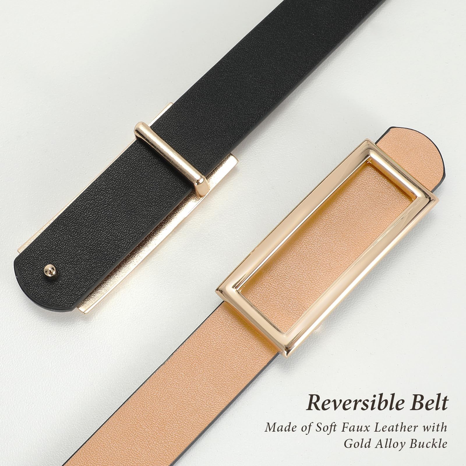 Reversible Waist Belt with Square Buckle