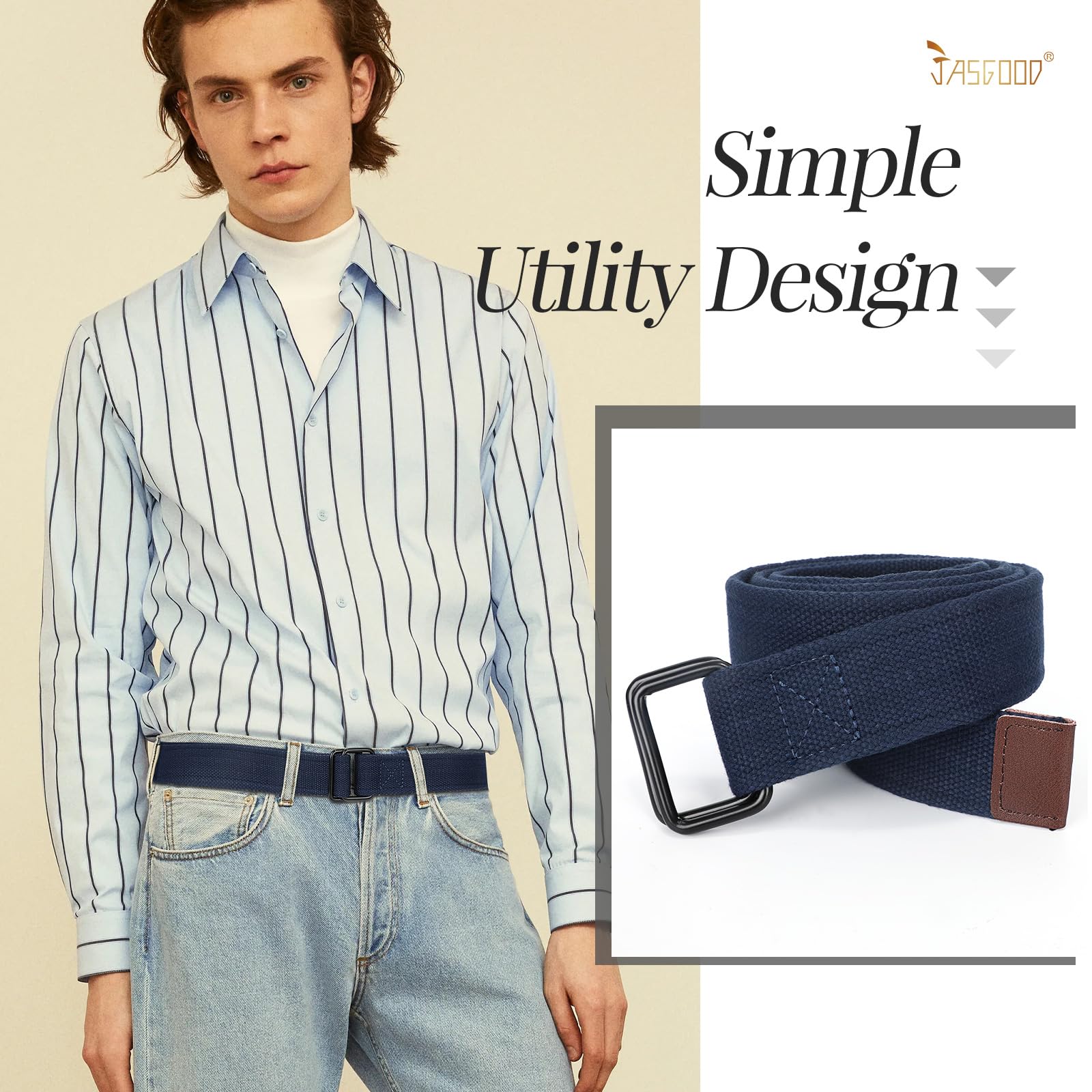 Plus Size Unisex Canvas Belt for Jeans