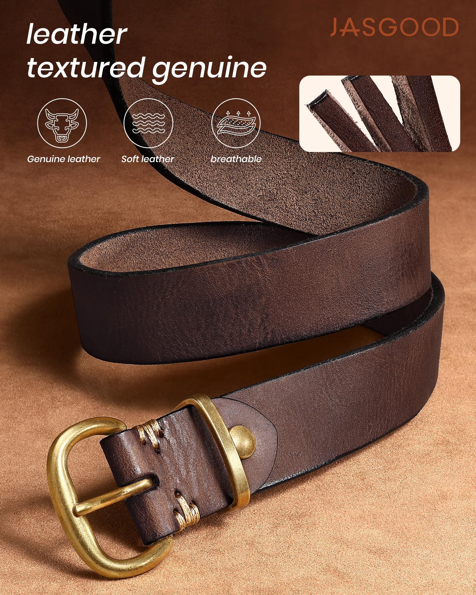 Fashion Full-Grain Cowhide Leather Waist Belt For Women