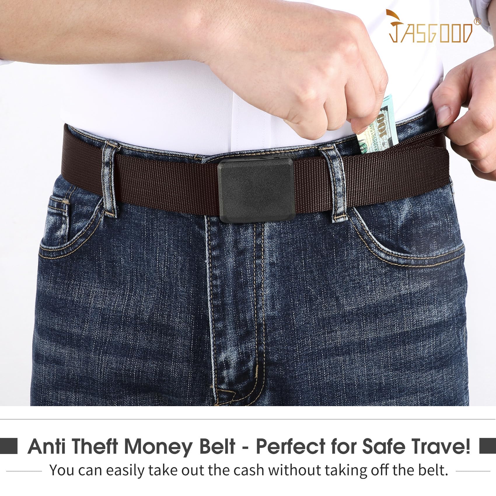 Security Belt with Hidden Money Pocket - JASGOOD OFFICIAL