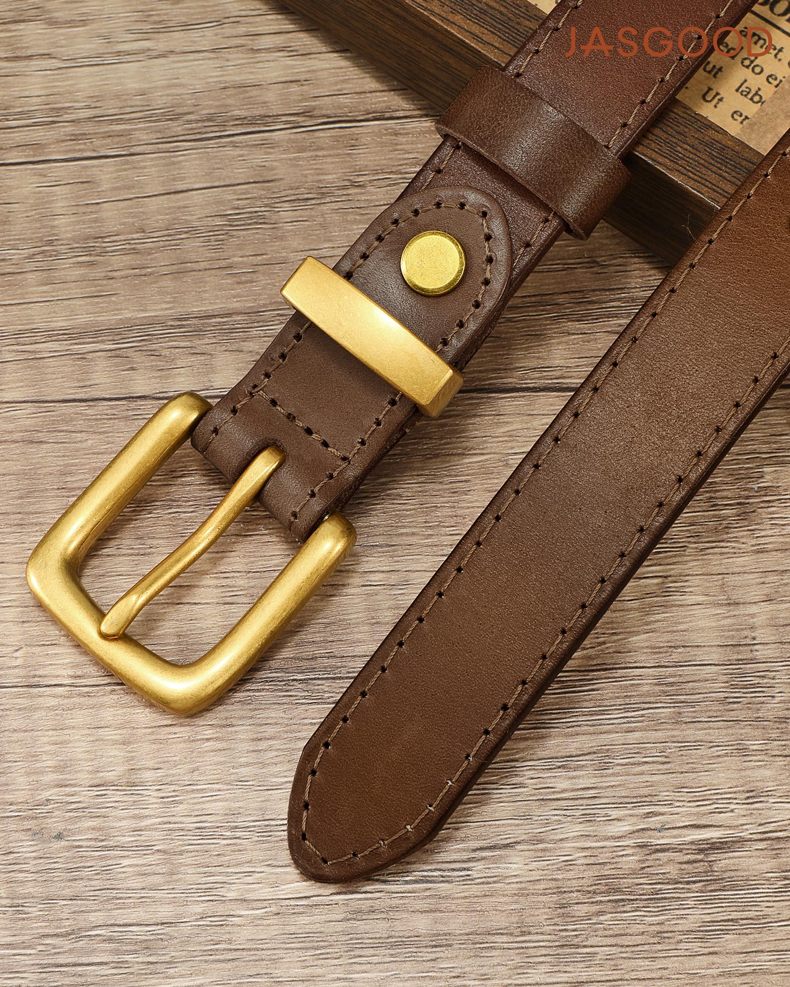 Vintage Full Grain Thin Leather Belt For Women
