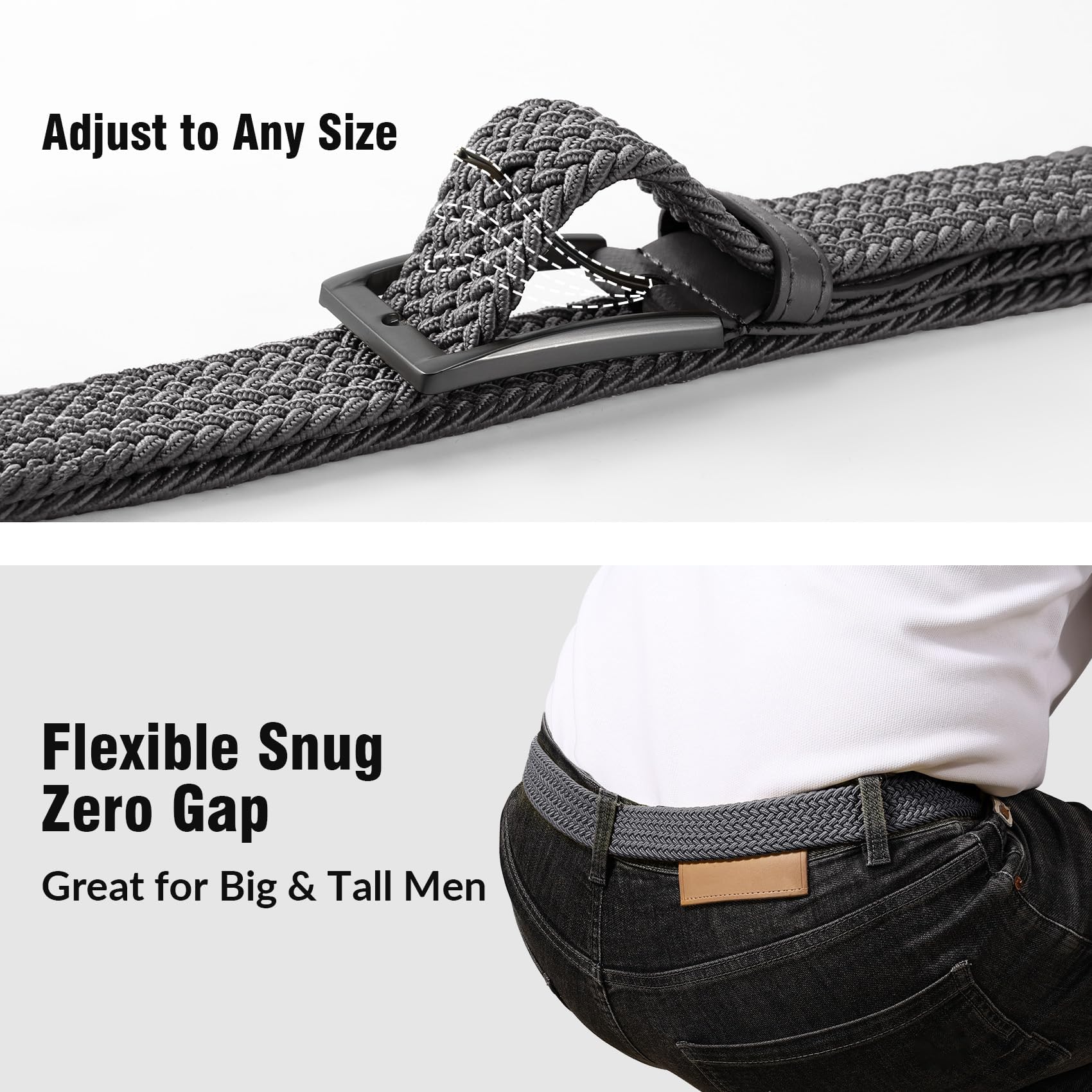 Braided Stretch Golf Belt for Men Women